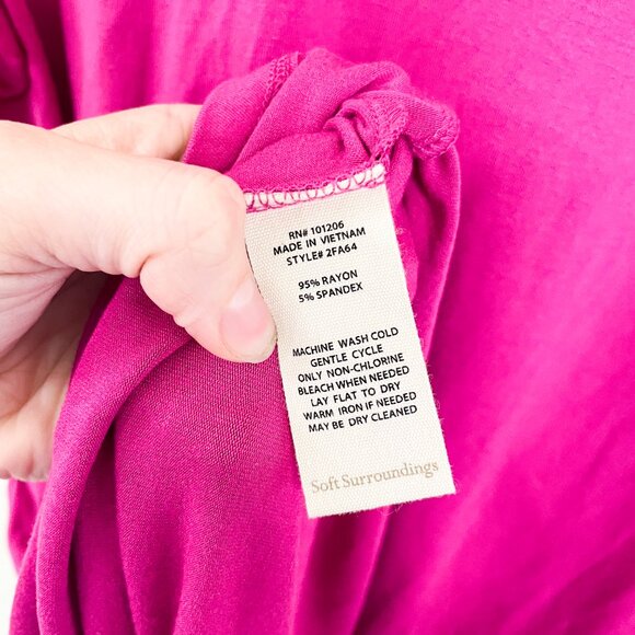 Soft Surroundings Faux Wrap Jersey Knit Knee Length Dress - Picture 5 of 6